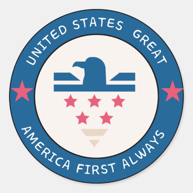 America First Logo-Aufkleber Runder Aufkleber (Vorderseite)