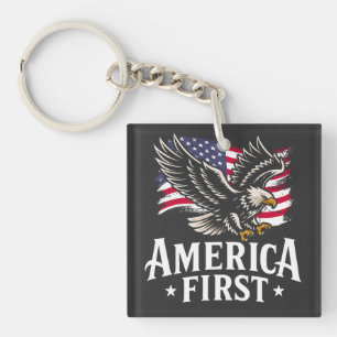America First Patriotic Bald Adler 4. Juli Schlüsselanhänger