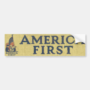 America First Patriots American Flag Vintager Text Autoaufkleber