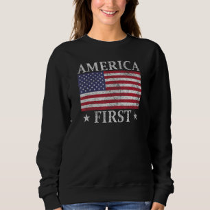 America First US American Flag Patriot Stars und Sweatshirt
