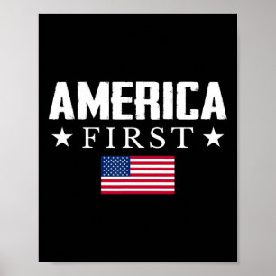 America First USA-Flagge  Poster