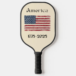 America Flag 1776 to 2026 USA 250th Anniversary Pickleball Schläger