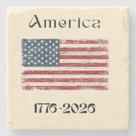 America Flag 1776 to 2026 USA 250th Anniversary Steinuntersetzer