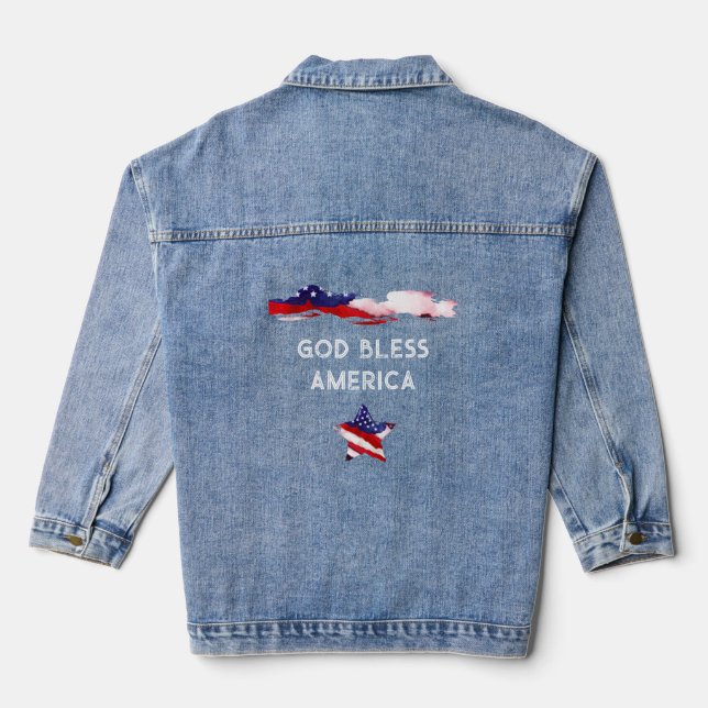 *~* America Flag AP27 Old Glory Patriotic USA Gott Jeansjacke (Rückseite)