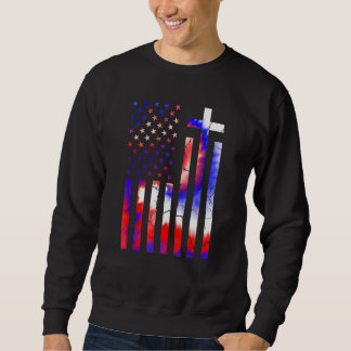 America Flag Christian 4th Of July Tie Dye Women P Sweatshirt