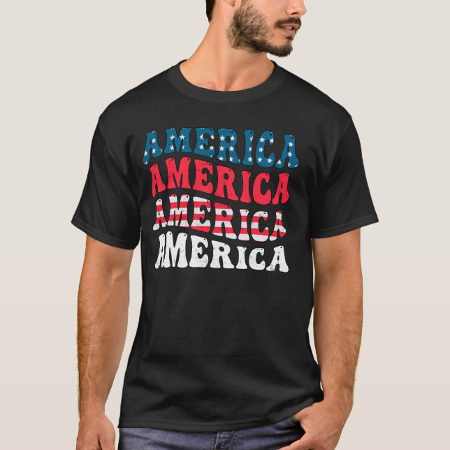 America Flag Graphic Funny 4. Juli Unabhängige T-Shirt (Vorderseite)