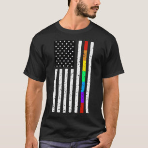 America Flag LGBT Gay Pride Gift USA  T-Shirt