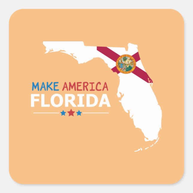 America Florida Quadratischer Aufkleber (Vorderseite)