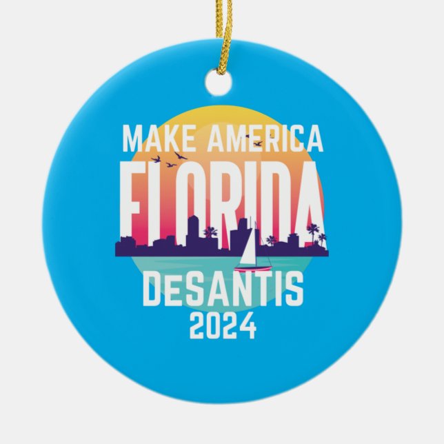 America Florida Ron Desantis 2024 Keramik Ornament (Vorne)