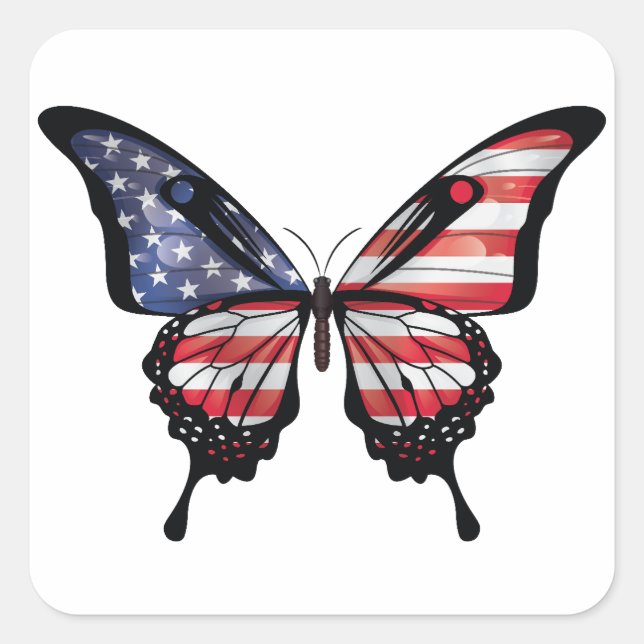 America Frack Butterfly Flag Sticker (Vorderseite)