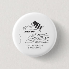 America Going Off The Cliff In Black Button