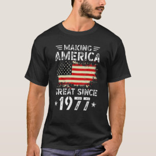 America Great From 1977 USA Flag Retro Bir T-Shirt