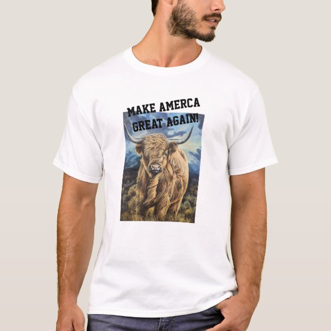 America Great Highland Bull T-Shirt (Vorderseite)