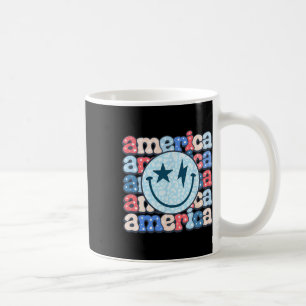 America Groovy Smile Shirt für Frauen 4. Juli P Kaffeetasse