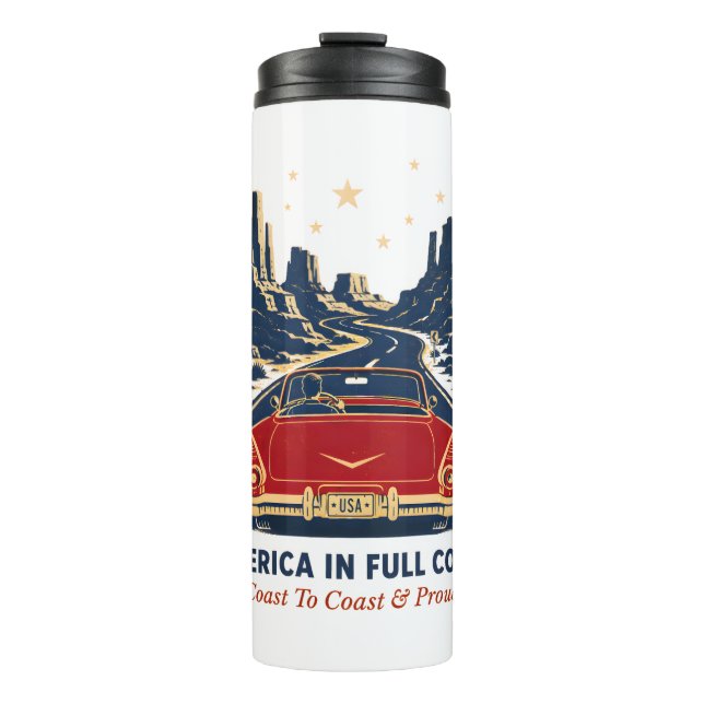 America in voller Farbe - Thermobecher Thermosbecher (Vorderseite)