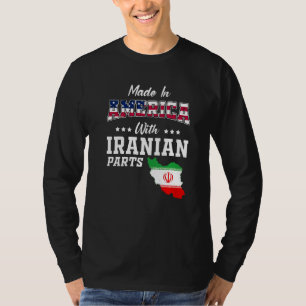 America Iran Parts Iran Map USA Flag Herkunft T-Shirt