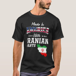 America Iran Parts Iran Map USA Flag Herkunft T-Shirt