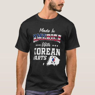 America Korea Parts South Korea Map USA Flag Root T-Shirt