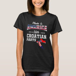 America Kroatische Teile Kroatien Karte USA Flagge T-Shirt