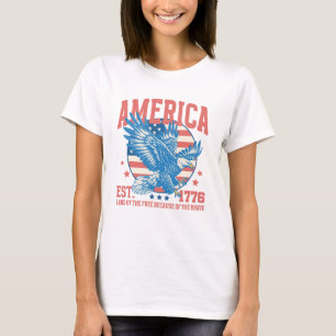 America Land of the Free EST 1776 4. Juli T-Shirt
