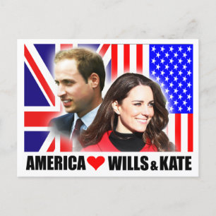 America Lieben Wills & Kate Postcard Postkarte