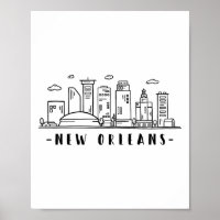 America Louisiana New Orleans Skyline Silhouette