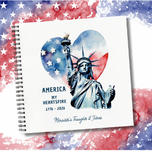 America My Heartsfire Personalisiert Patriotisch Notizbuch