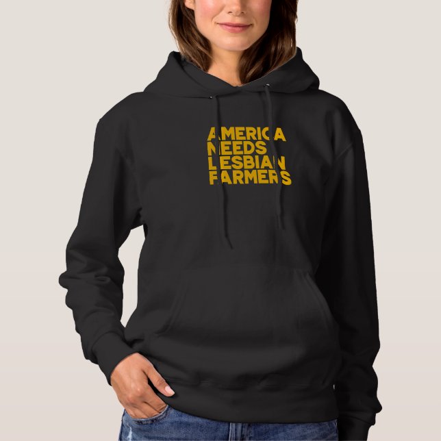 America Needs Lesbian Farmers Premium_1 Hoodie (Vorderseite)