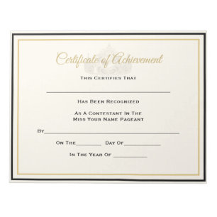 America Pageant Crown Certificate Achievement Awar Notizblock