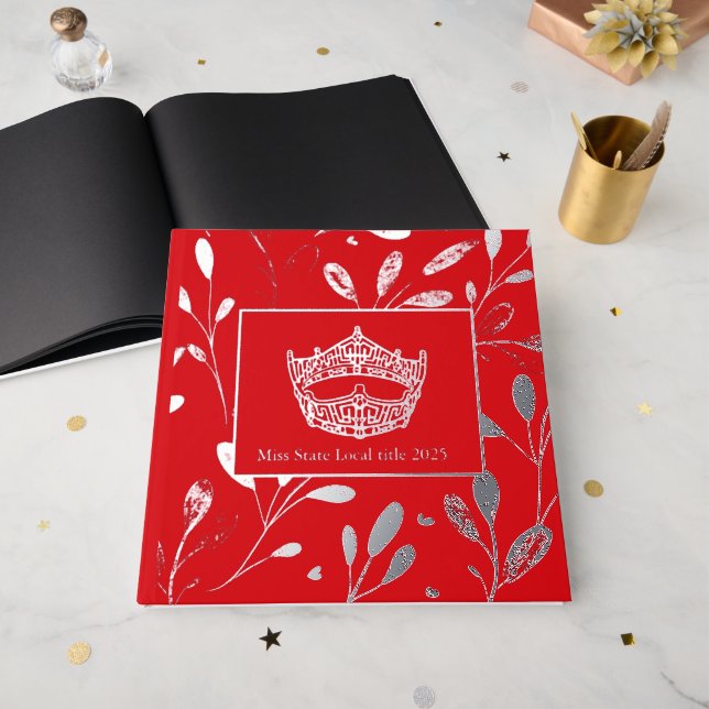 America Pageant Crown Foil Leaf Scrapbook Gästebuch (Vorderseite Offen)