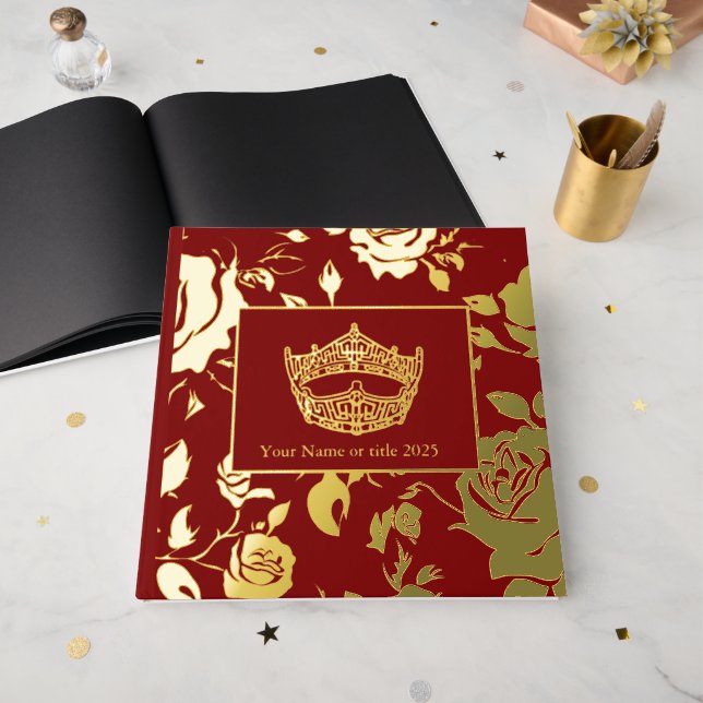 America Pageant Crown Fown Rose Scrapbook Gästebuch (Vorderseite Offen)