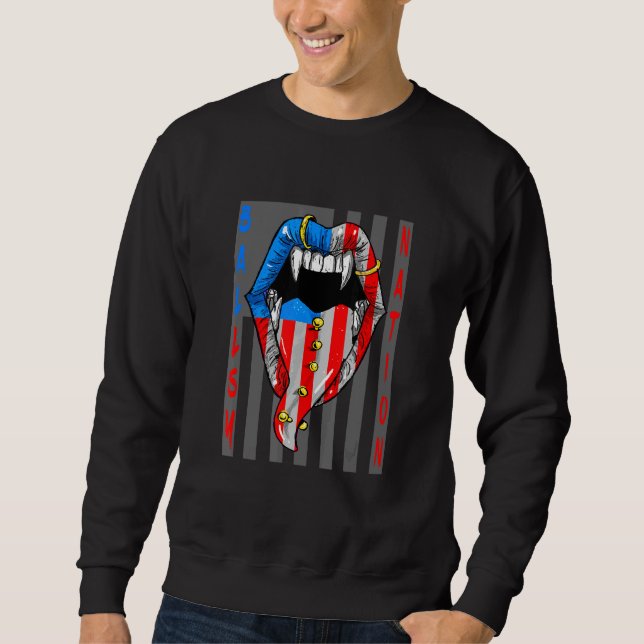 America Patriotic Brave Ballsy Nation Modern Grunt Sweatshirt (Vorderseite)