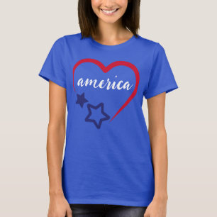 America Patriotic Heart 4. Juli Holiday T - Shirt
