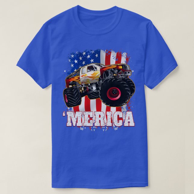 America Patriotic Monster Truck 2 T-Shirt (Design vorne)