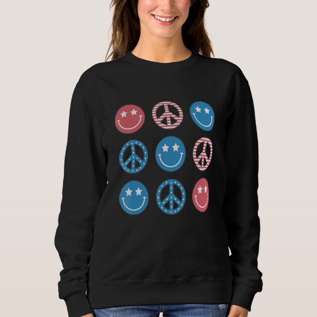 America Peace Vibes Hippie Tee 4th Of July Indepen (Vorderseite)