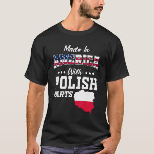 America Polnische Teile Polen Karte USA Herkunft T-Shirt