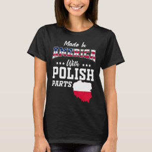 America Polnische Teile Polen Karte USA Herkunft T-Shirt
