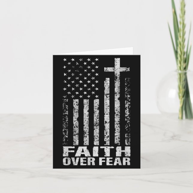America Pride Us Flag Faith Over Fear Christian Bi Karte (Vorderseite)