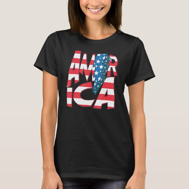 America Red Blue White Usa Flag Power Patriotic 4t T-Shirt (Vorderseite)