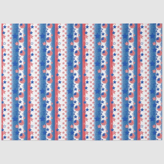 America Red White and Blue Series Design 25 Seidenpapier (Vorderseite)