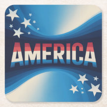 America Red White Blue Untersetzer Set