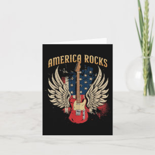 America Rock Guitar American Flag 4. Juli Patr Karte