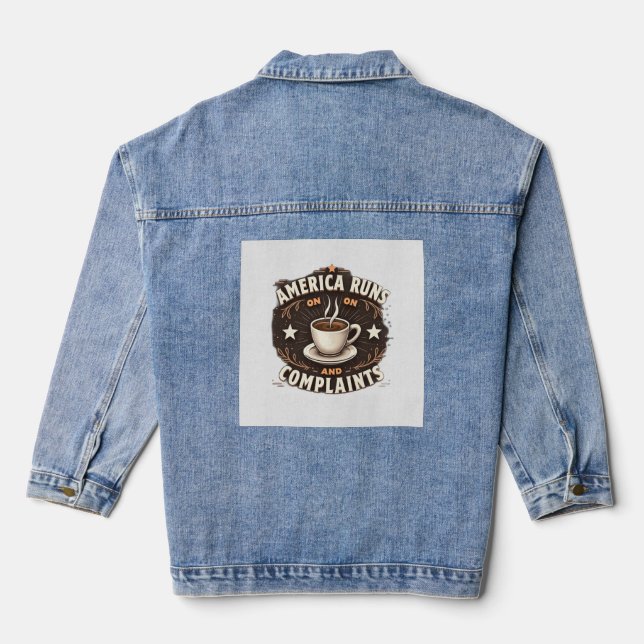 America Runs on Coffee and Complaints Jeansjacke (Rückseite)