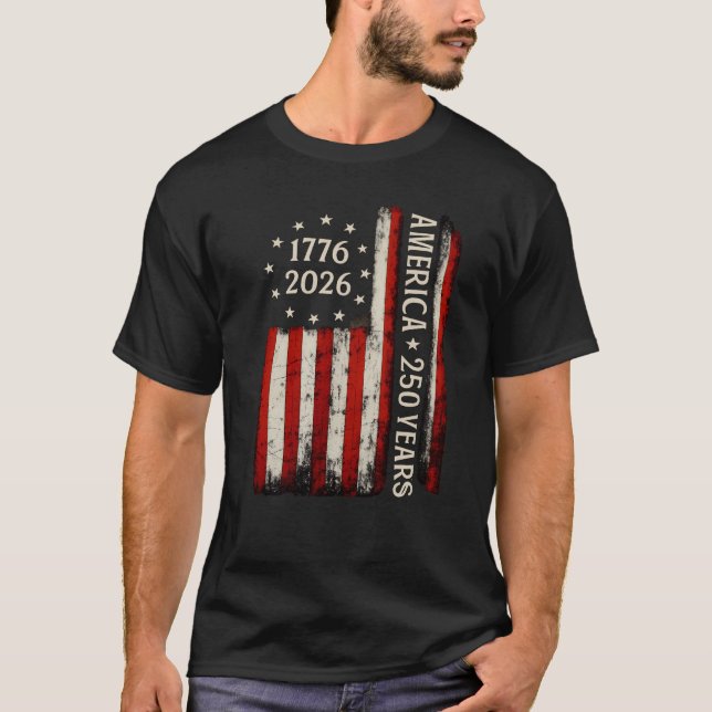 America’s 250th Anniversary USA Flag T-Shirt (Vorderseite)