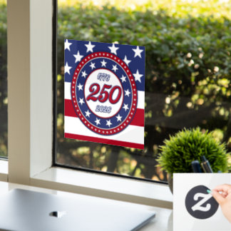 America’s 250th Birthday With USA Flag Fensteraufkleber