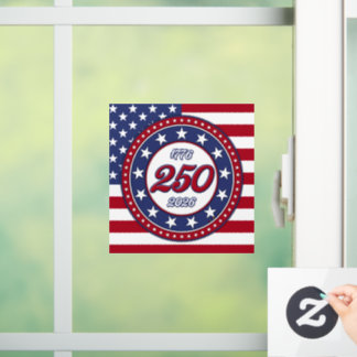 America’s 250th Birthday With USA Flag Fensteraufkleber