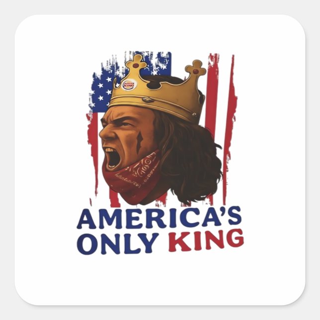 America’s Only King Quadratischer Aufkleber (Vorderseite)