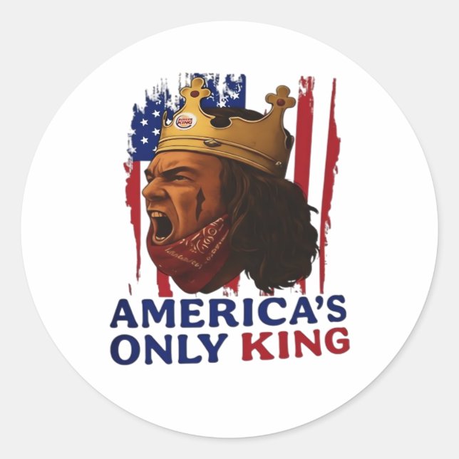 America’s Only King Runder Aufkleber (Vorderseite)