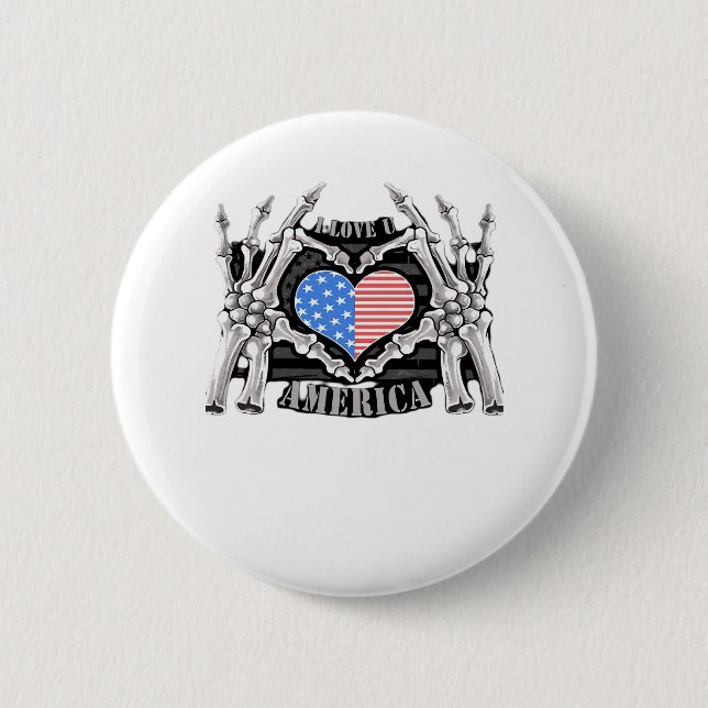 America Skeleton Hands Button (Vorderseite)