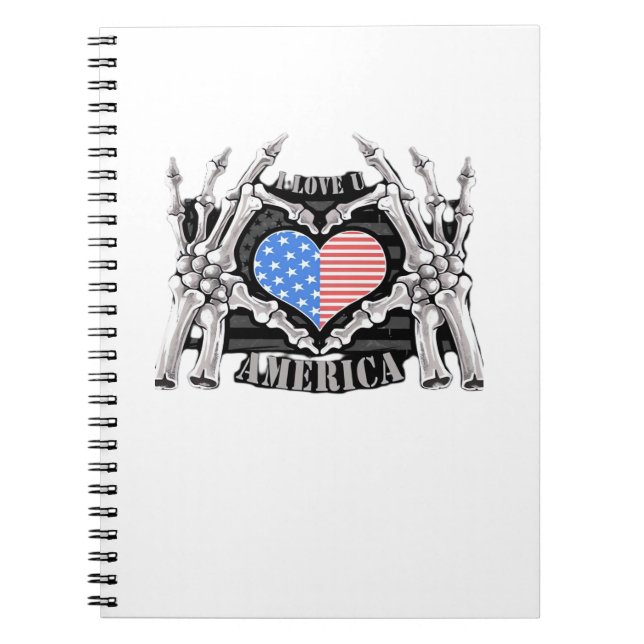 America Skeleton Hands Notizblock (Vorderseite)